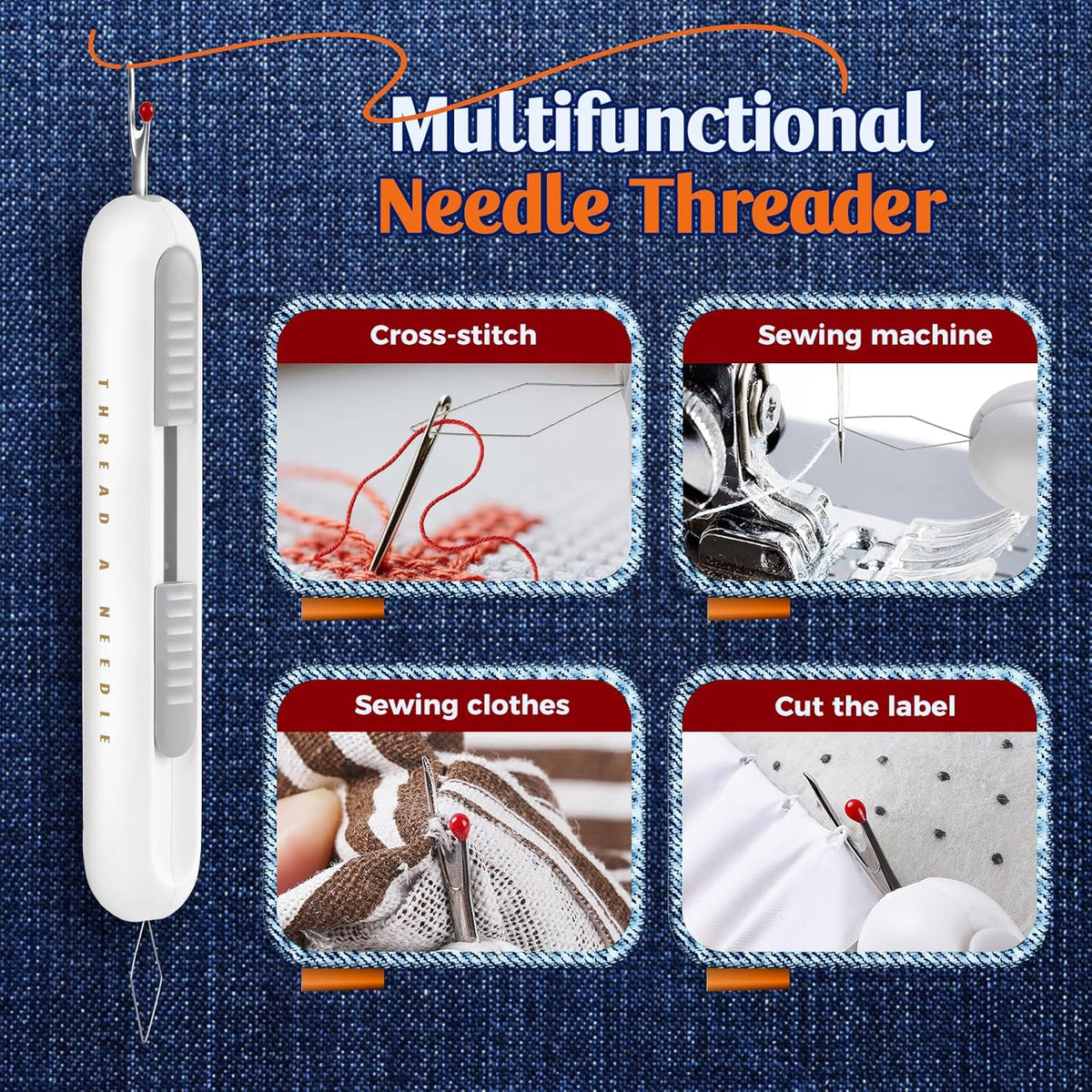 BRAND NEW ~ 3 Pack ~ 2 in 1 Sewing Needle Easy Threader Seam Ripper Tool Stitch Removal