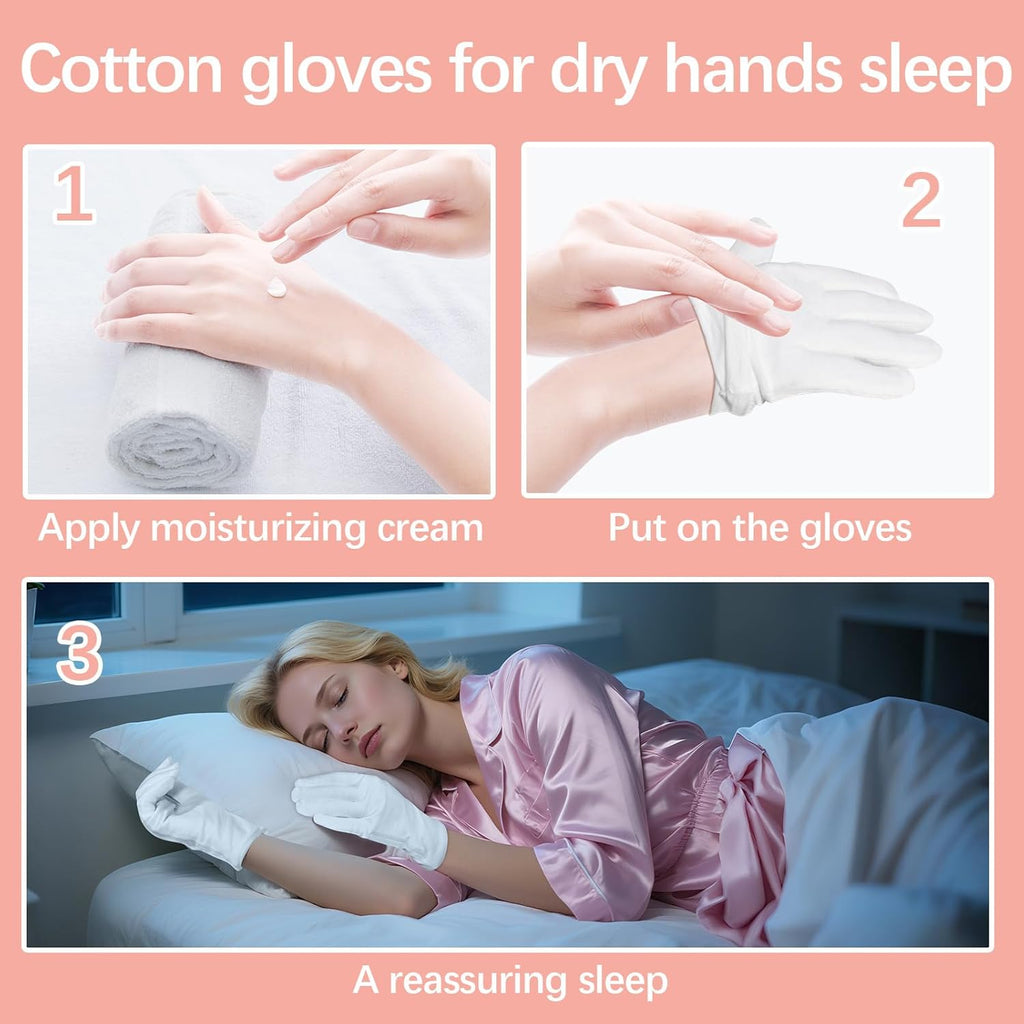 BRAND NEW ~ 28pc White Cotton Gloves Overnight Moisturizing Art Handling Costume