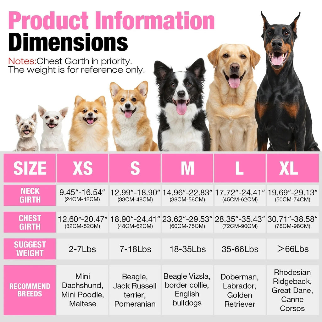 BRAND NEW ~ Pink No Pull Reflective Adjustable Dog Harness Vest & Handle MEDIUM