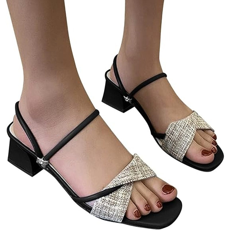 BRAND NEW ~ Women's Open Toe Chunky Heel Ankle Strap Sandals ~ Size 5