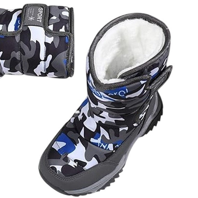 BRAND NEW ~ Camouflage Blue & Gray Camo Winter Snow Boots ~ Women's Size 8