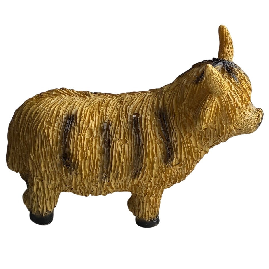 BRAND NEW ~ Primitive Modern Farmhouse Tan Striped Highland Cow