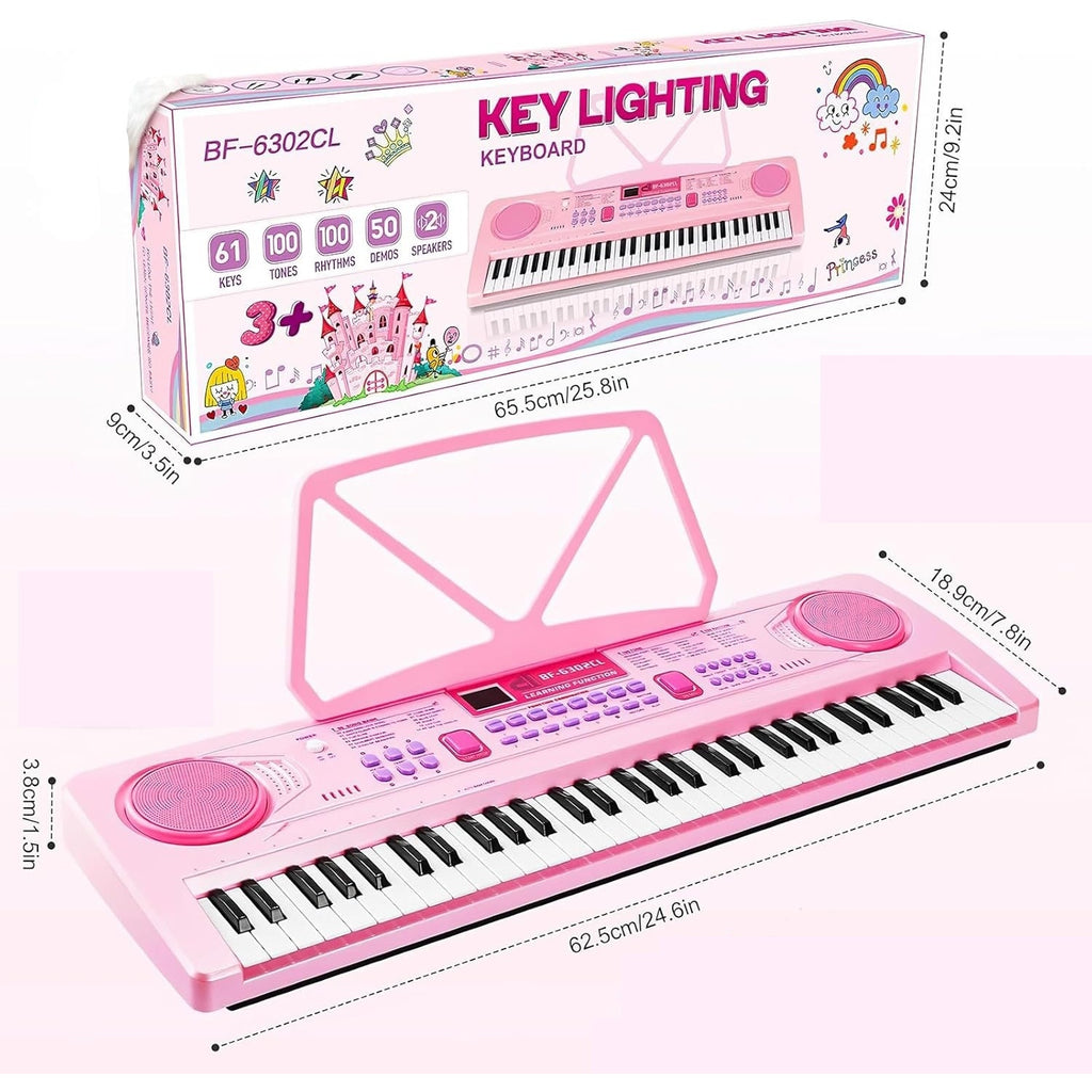 BRAND NEW ~ Pink 61 Key Portable Electronic 24.6" Digital Piano Keyboard