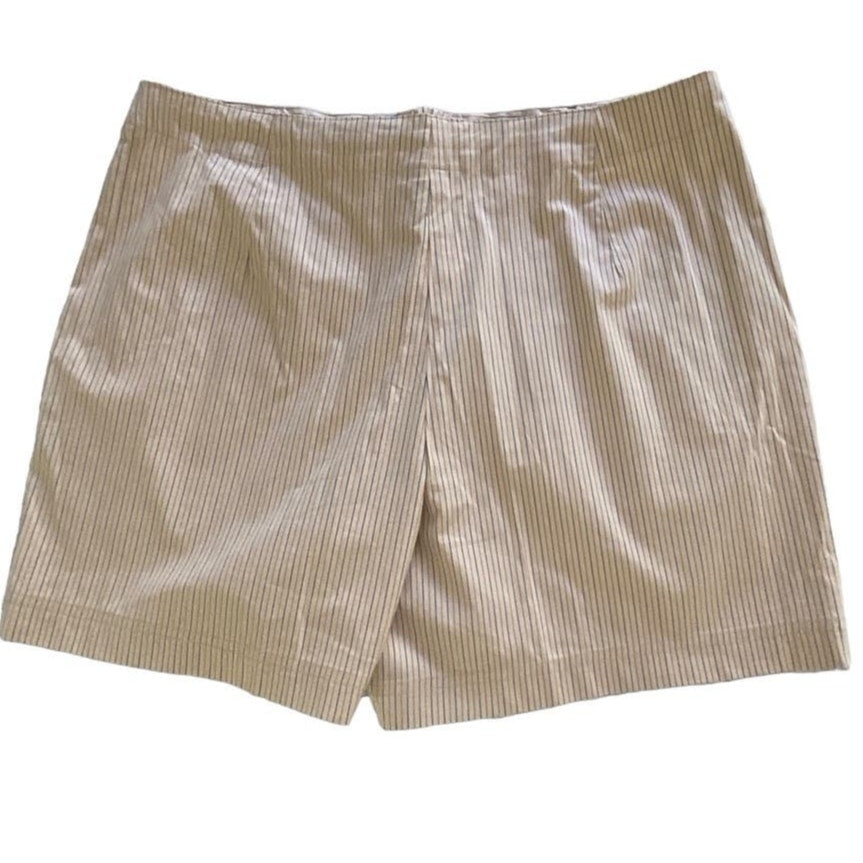 NWT ~ THE LIMITED Tan Pinstripe Drawstring Pockets Summer Shorts ~ Women's 10