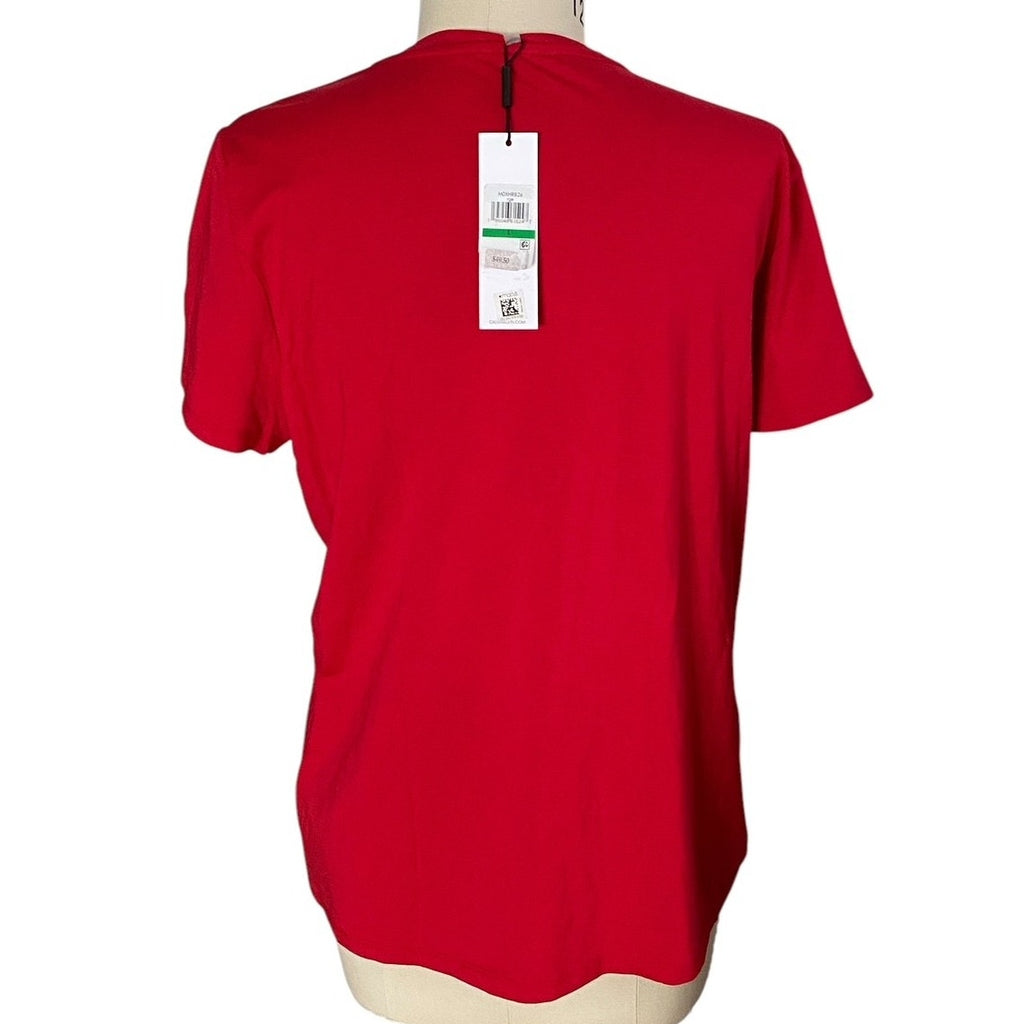 NWT ~ Calvin Klein Red Beaded Pocket T-Shirt ~ Women's Size LARGE