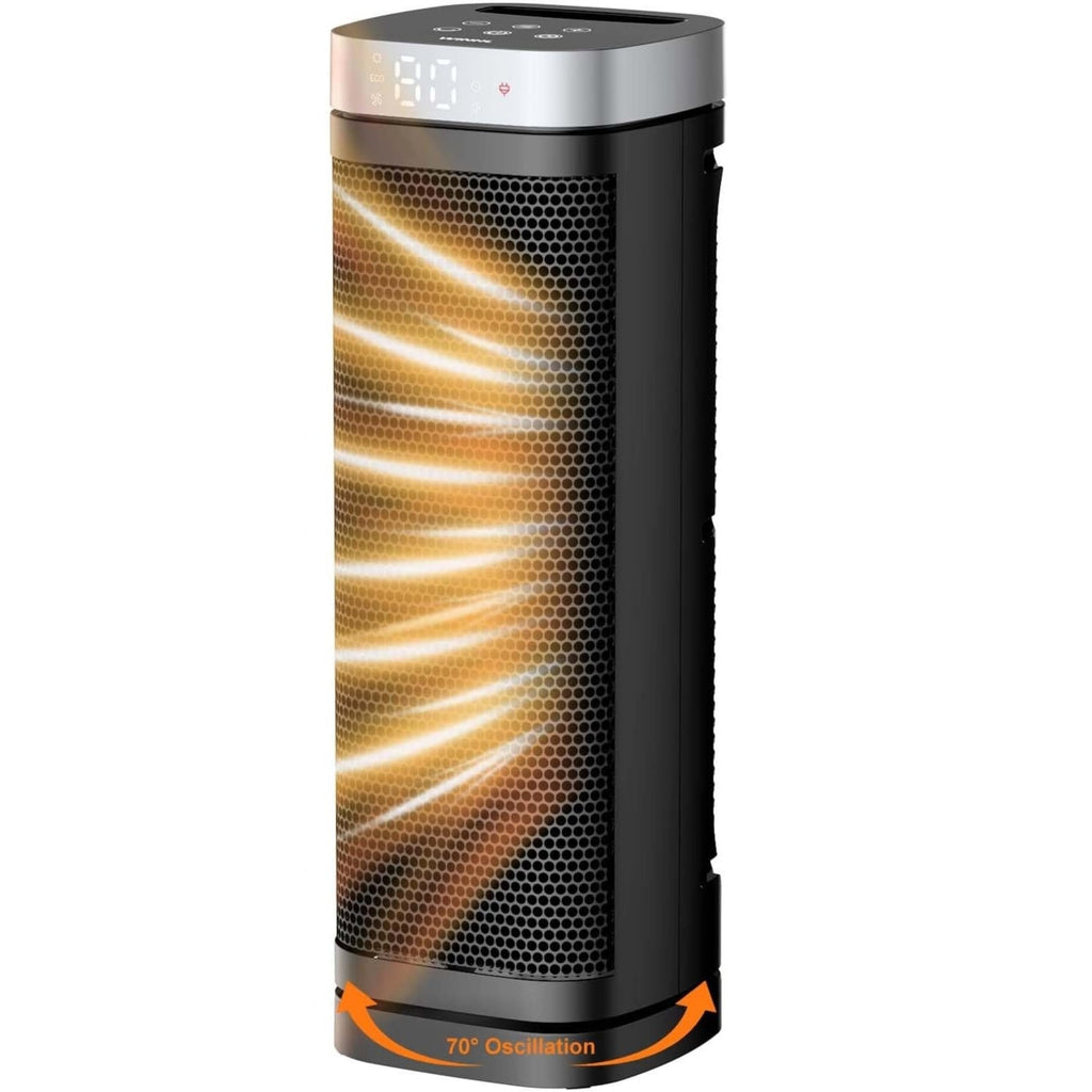 BRAND NEW ~ Black 17" Electric Space Heater Thermostat & Oscillation 12hr Timer