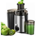 NWT ~ Black & Silver Centrifugal Juicer ~ Whole Fruit & Vegetables Extractor