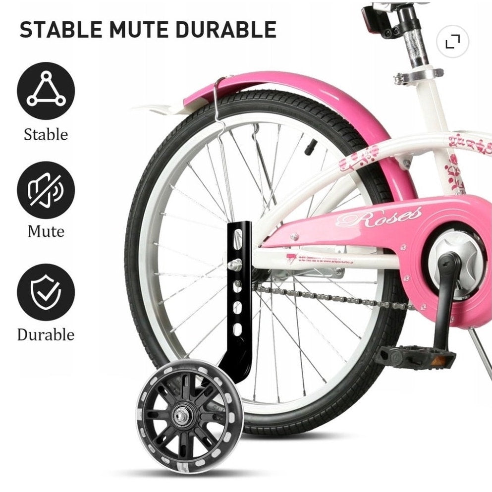 BRAND NEW ~ 1 Pair Flashing Training Wheels for 12-20" Bike ~ Bicycle Assist