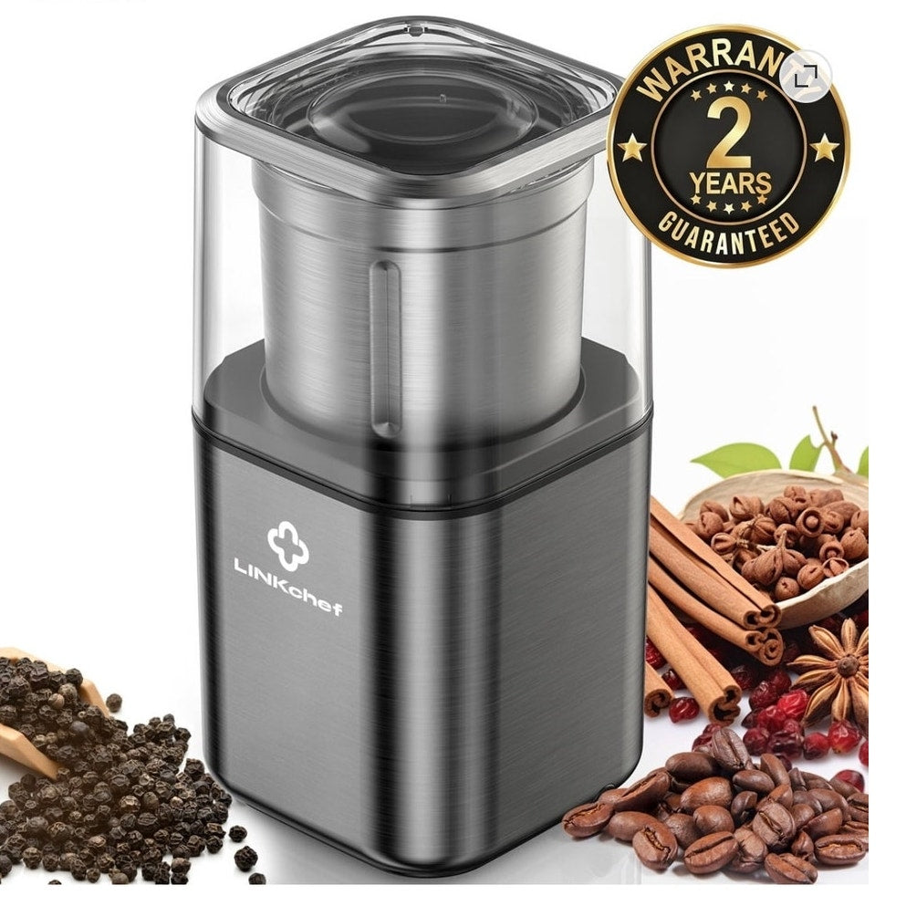 BRAND NEW ~ Black Coffee Bean ~ Tea ~ Spice Grinder Stainless Steel Four Blades