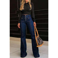 NWT ~ Women's Button Fly Boho Denim Blue Jeans ~ Size 0X