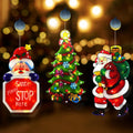 NWT ~ Set/ 3 Large 18" Santa Claus & Tree Shaped Festive Christmas Window Lights