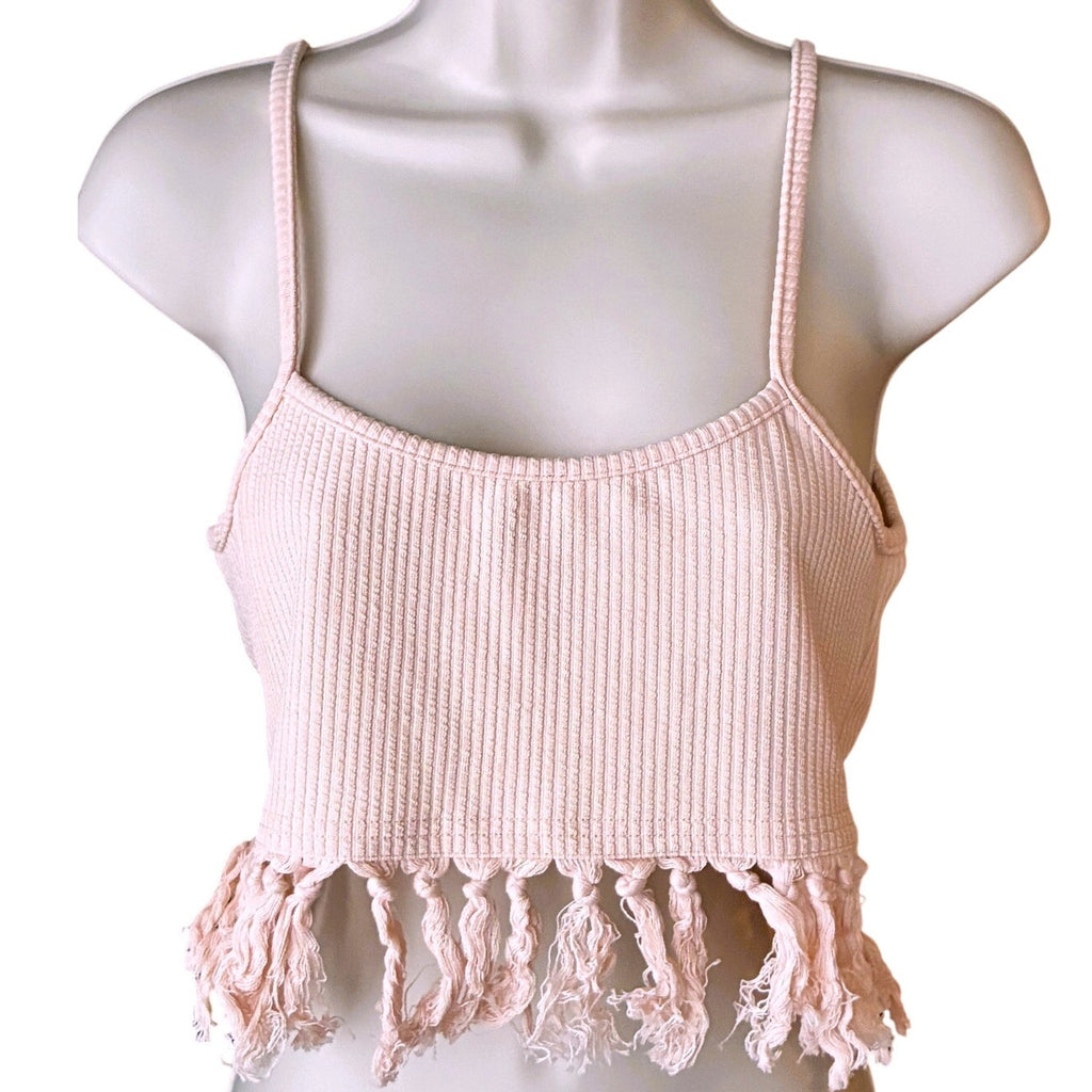 NWT ~ Pink Ribbed 2pc Boho Skirt & Cropped Cami Bohemian Summer Set ~ Women's L