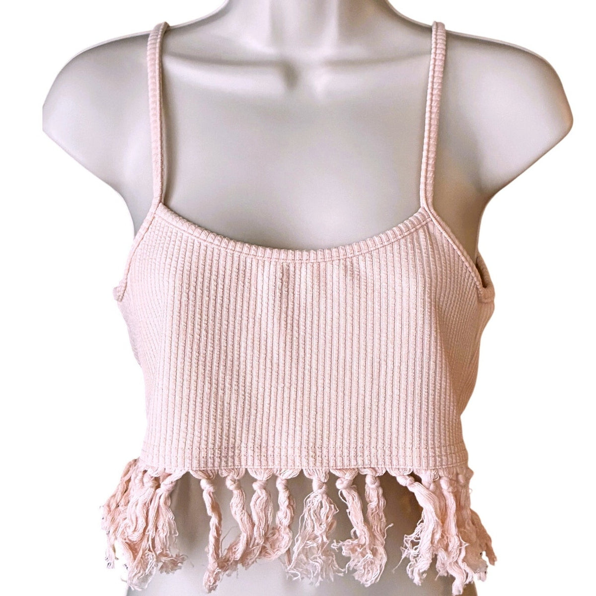 NWT ~ Pink Ribbed 2pc Boho Skirt & Cropped Cami Bohemian Summer Set ~ Women's L