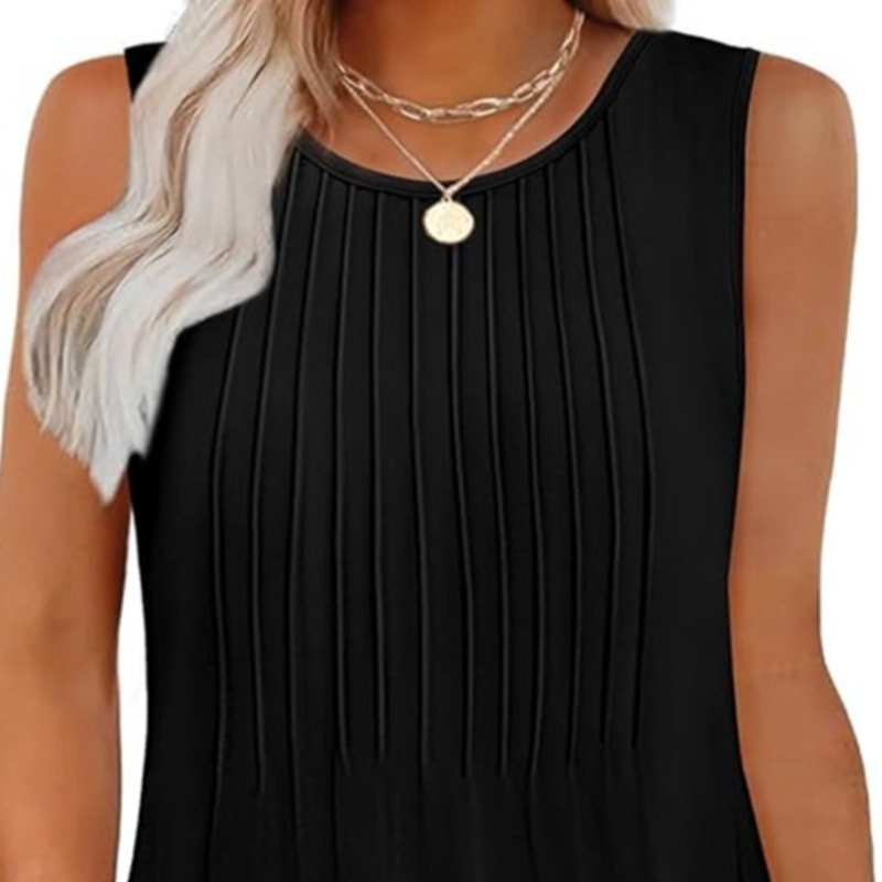 NWT ~ Black Short Sleeveless Summer Casual Pockets Dress ~ Women's Size MEDIUM