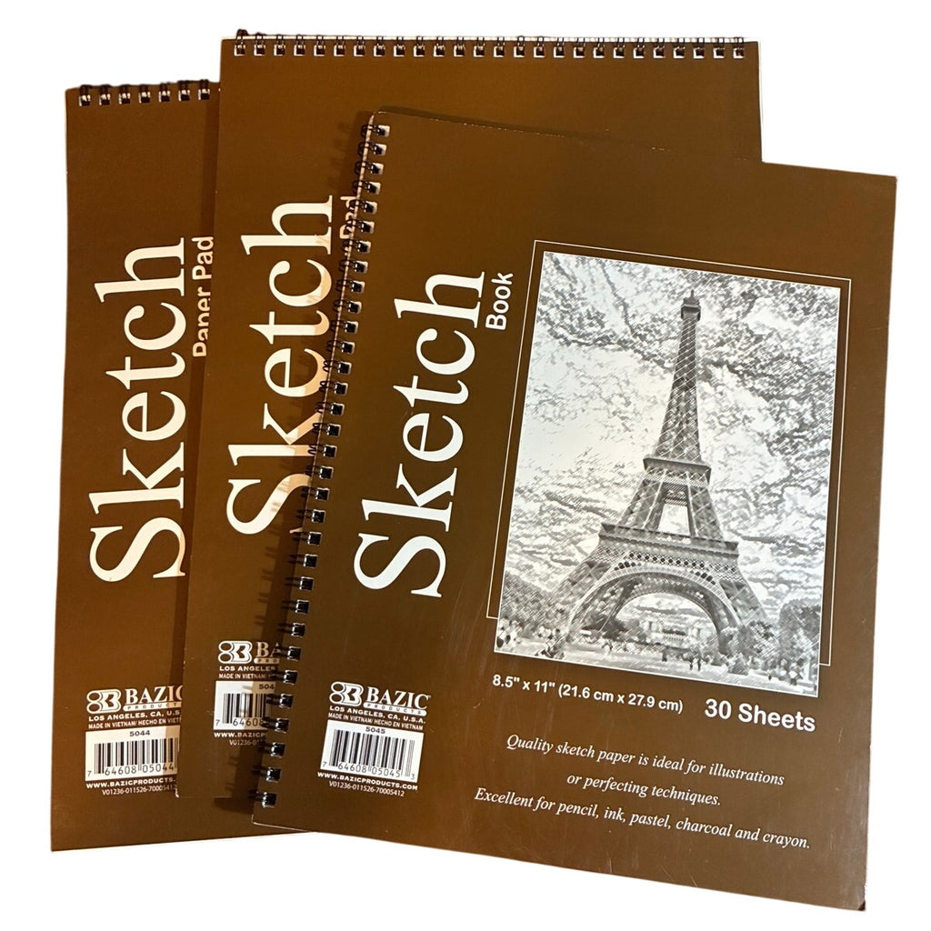 BRAND NEW ~ Set of 3 Large Spiral Bound Acid Free Sketch Books Drawing Pads