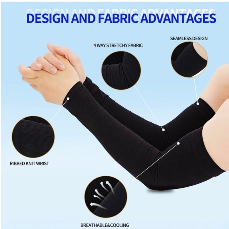 BRAND NEW ~ 4 Pairs White Compression Cooling Arm Sleeves UV Protection