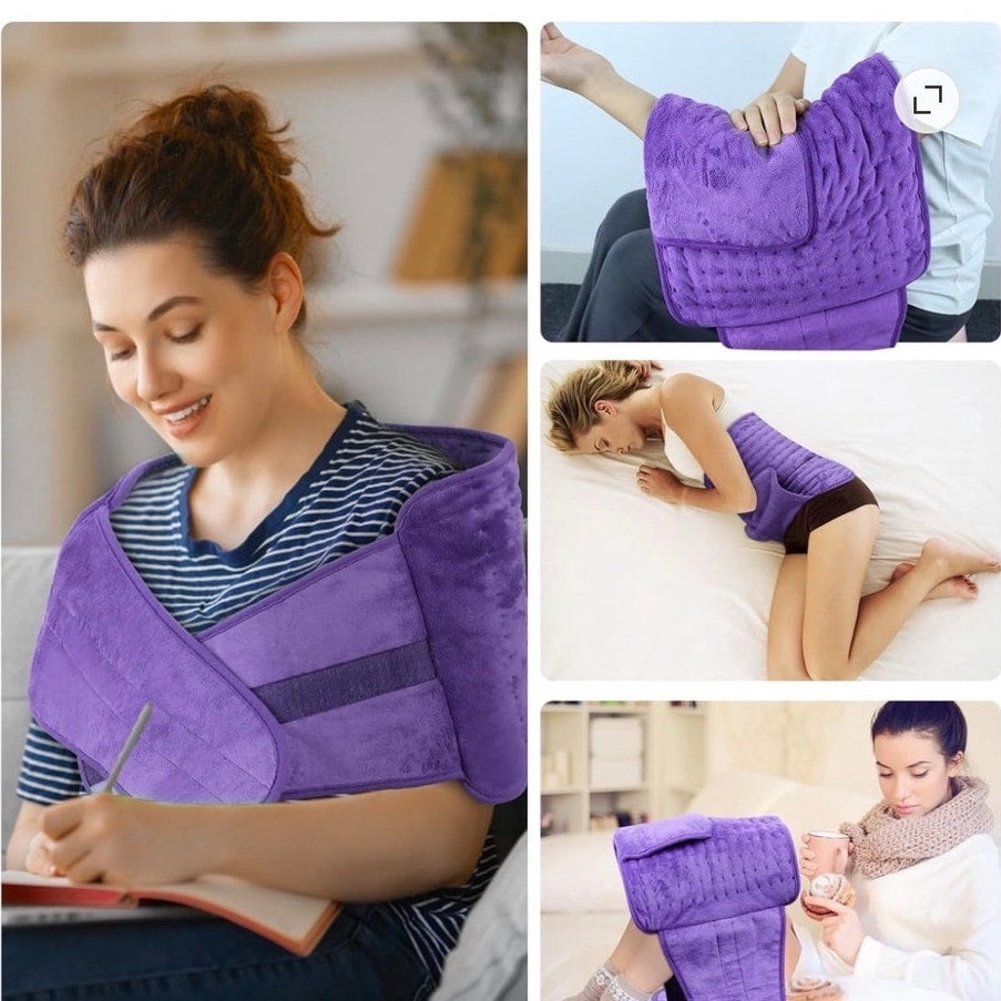 BRAND NEW ~ Purple 12" x 24" Heating Pad with 20" Belt Auto Off 6 Heat Level