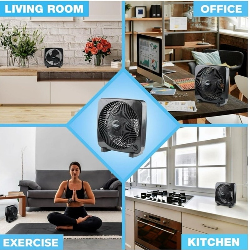 BRAND NEW ~ Comfort Zone 9" Portable Black 3 Speeds Quiet Compact Box Fan