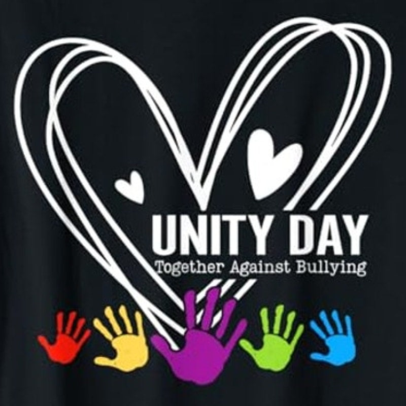 NWT ~ Black Unisex T-Shirt " Unity Day - Together Against Bullying " W-XL ~ M-L