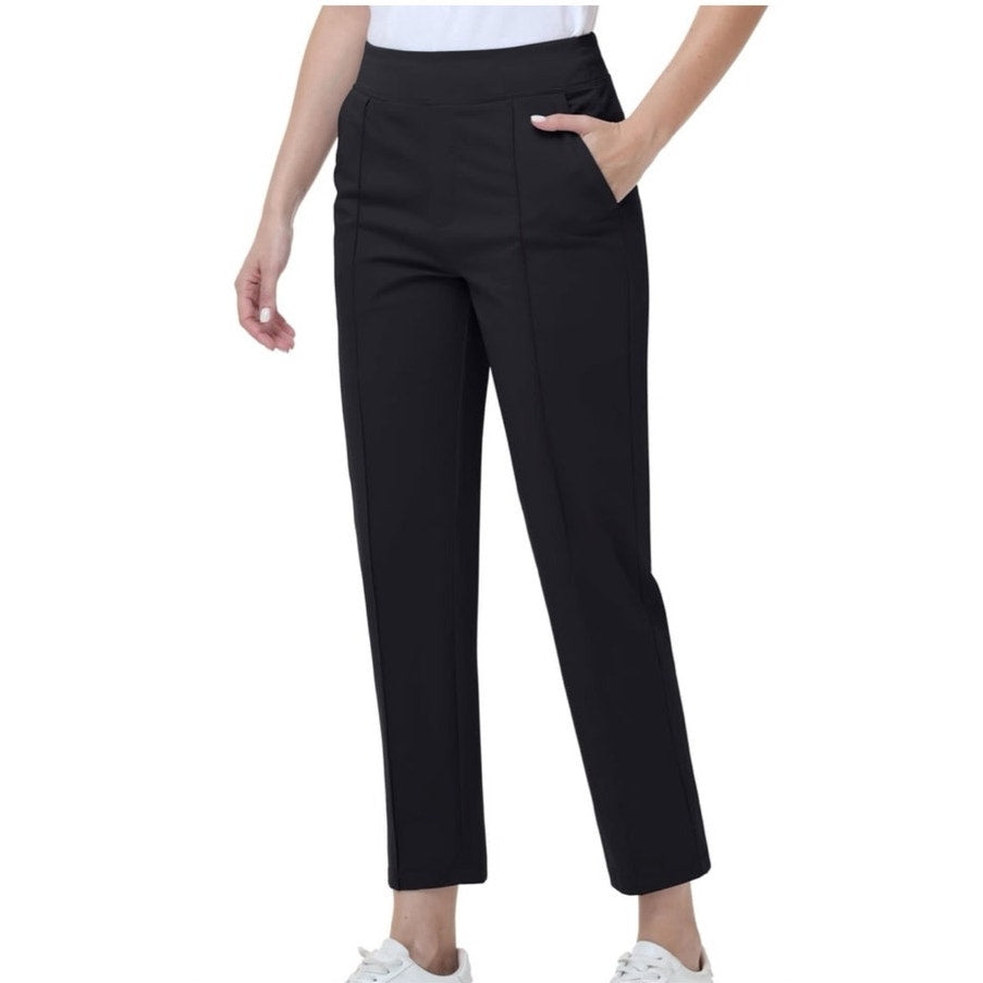 NWT ~ Women's Black Lightweight Casual Golf Pants with Zipper Pockets ~ Size XL