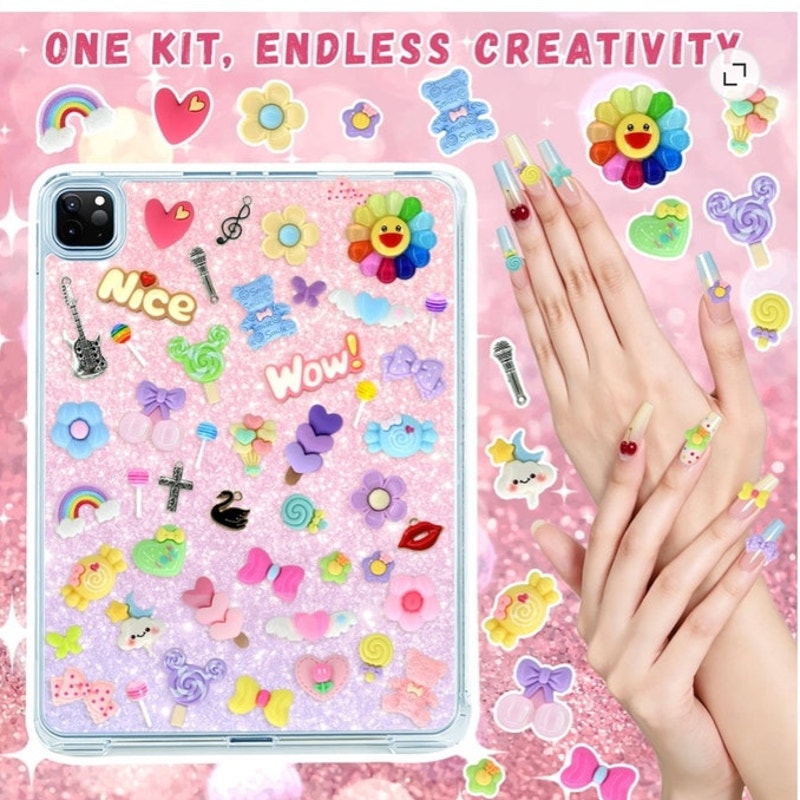 BRAND NEW ~ 3000pcs Assorted Charms Kawaii Bows Pearls Rhinestones Kit