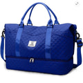 BRAND NEW Royal Blue Quilted Travel Overnight Duffle Bag Weekender & Wet Pocket