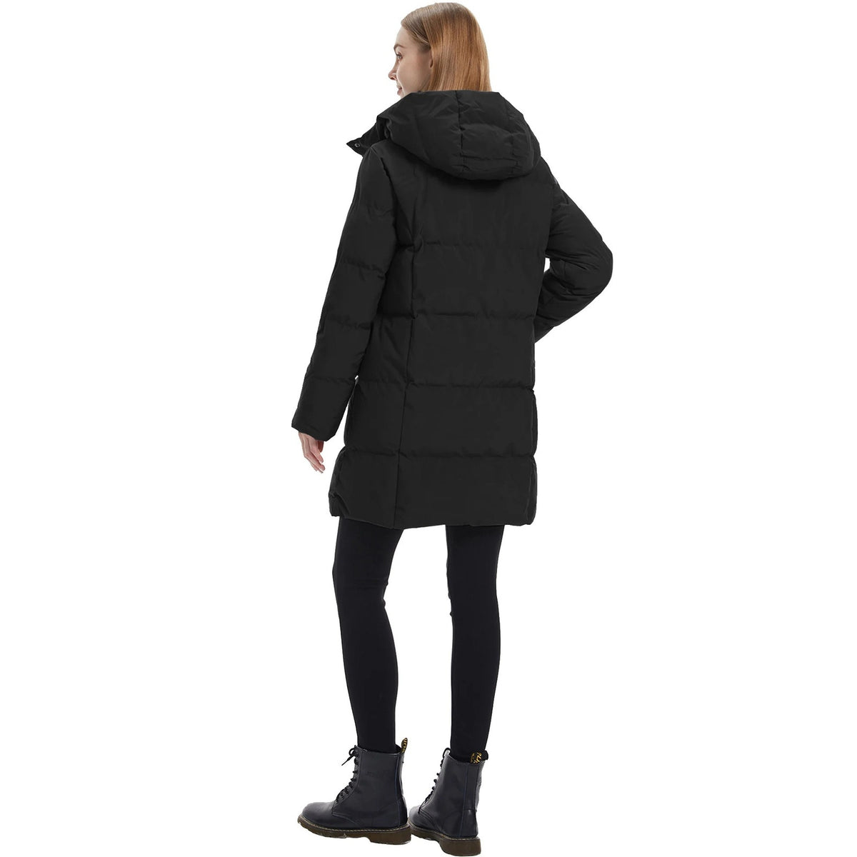 NWT ~ Women's Longer Black Quilted Coat Winter Puffer Jacket & Hood ~ SMALL