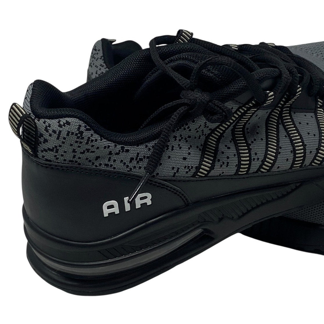 NWT ~ Men's Women's Black & Gray Running Athletic Sneakers Shoes ~ M12 ~ W13.5
