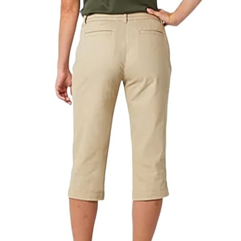 NWT ~ ST JOHNS BAY Secretly Slender Biscotti Tan Mid Rise Capri Pants ~ Size 12P
