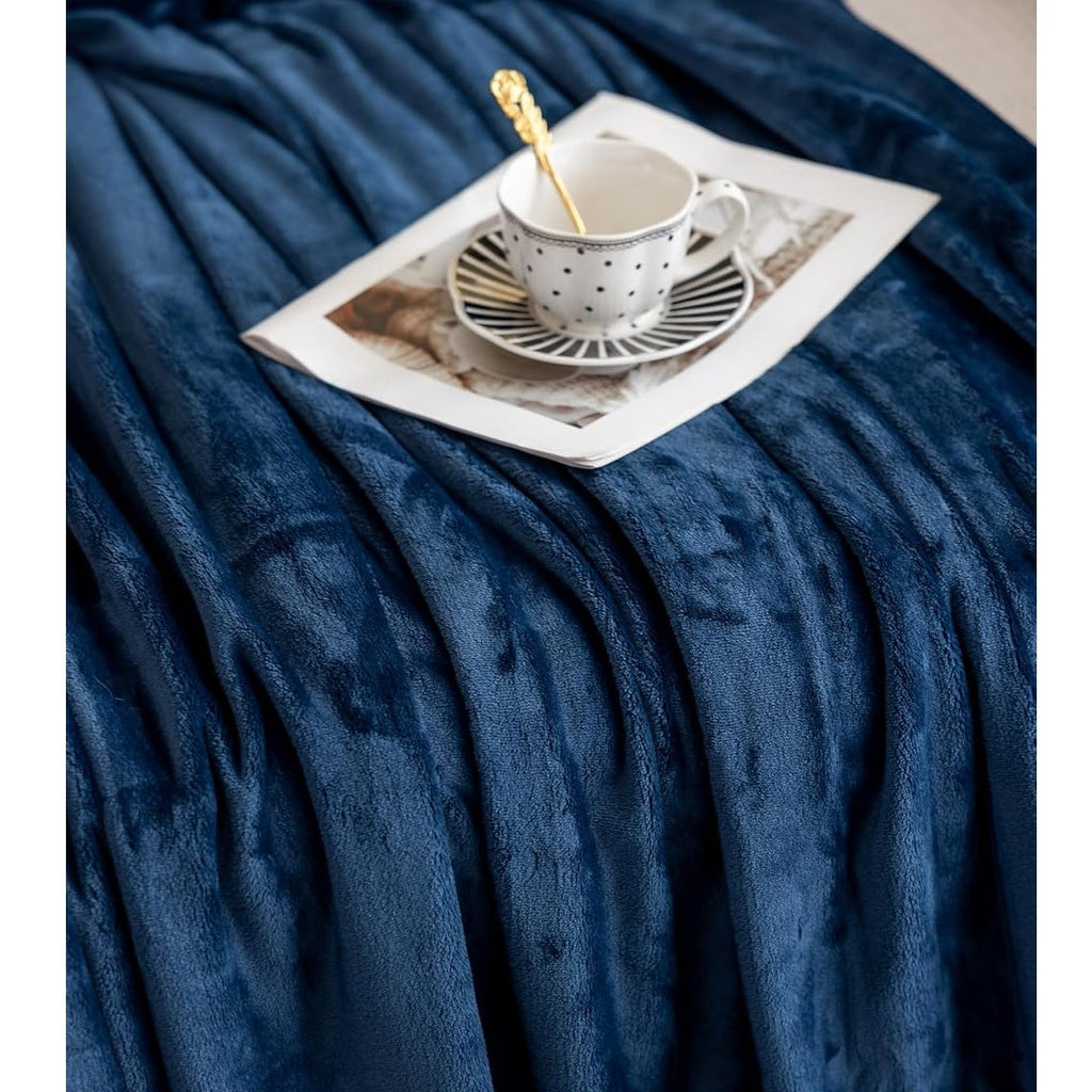 BRAND NEW ~ Soft Queen Size Navy Blue Cozy Blanket ~ Modern Farmhouse Bedroom