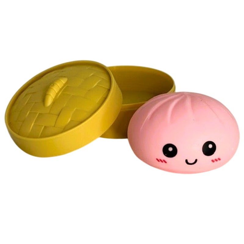 BRAND NEW ~ Pink Dumpling Squishy Toy Stretchy Sensory Fidget Gel Filled Ball