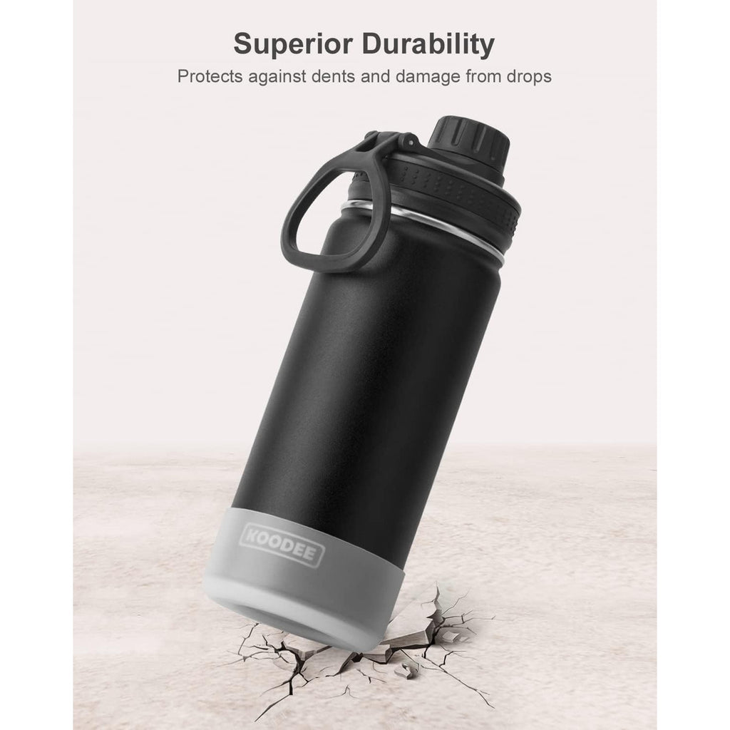 BRAND NEW in BOX ~ koodee Black Stainless Steel 16 oz Insulated Water Bottle