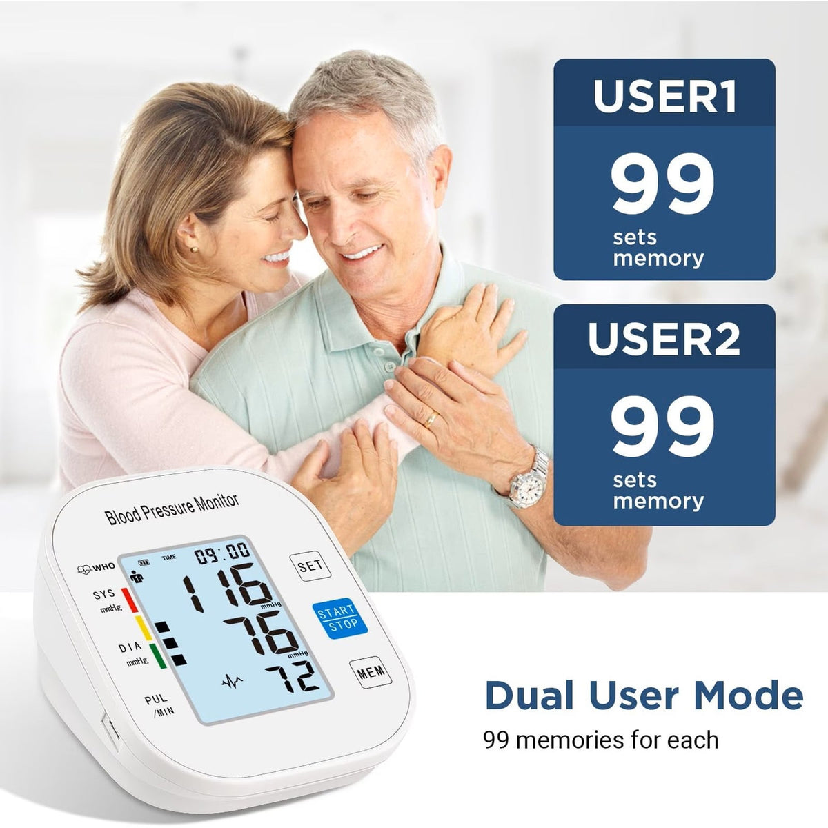 BRAND NEW ~ Upper Arm Blood Pressure Monitor & BP Cuff Backlight Display