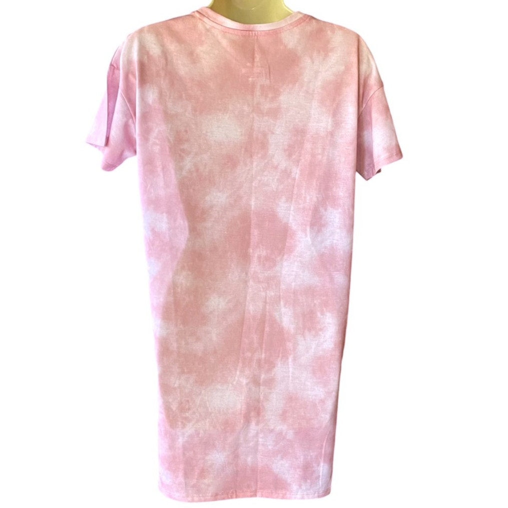 NWT ~ Pink & White Tie Dye "PEACE" Sleep Shirt Gown by WONDER NATION ~ Girls XL