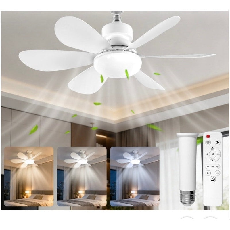 BRAND NEW ~ White Screw-in 3 Speed Ceiling Fan with Light and Remote Control