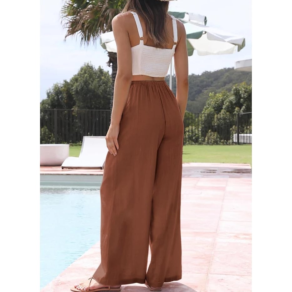 NWT ~ Women's Rust Flowy Palazzo Pants ~ Pockets & Wide Leg ~ Plus Size 2X