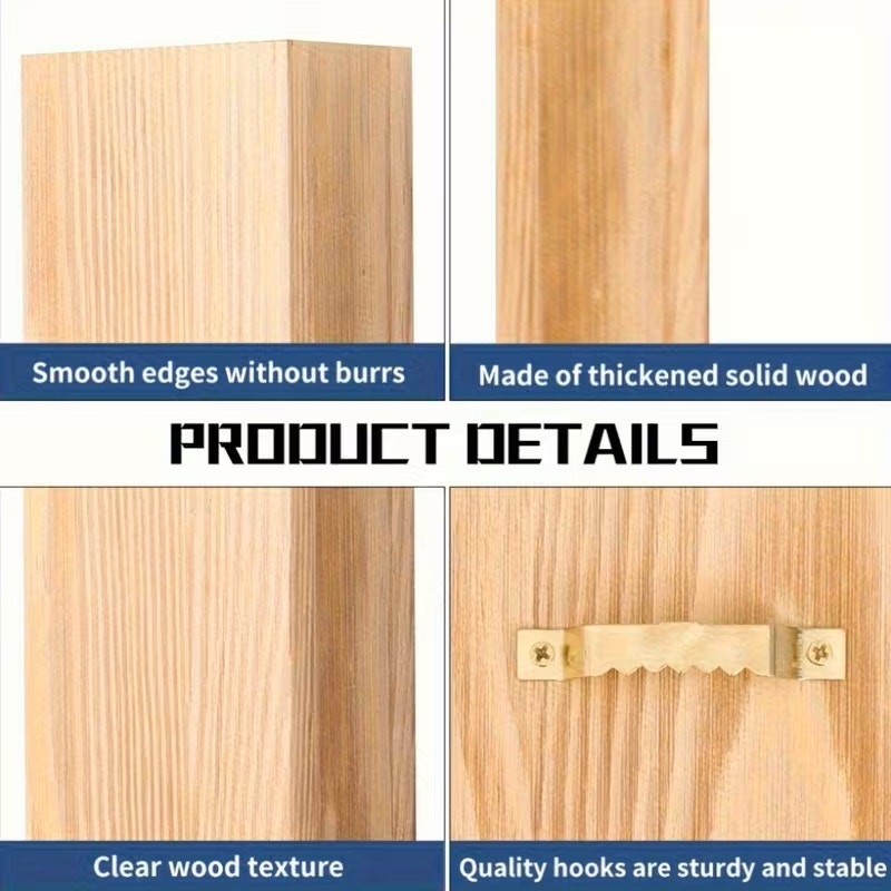 BRAND NEW ~ Set/3 Modern Farmhouse Indoor Plant Hanging Wooden Wall Pockets
