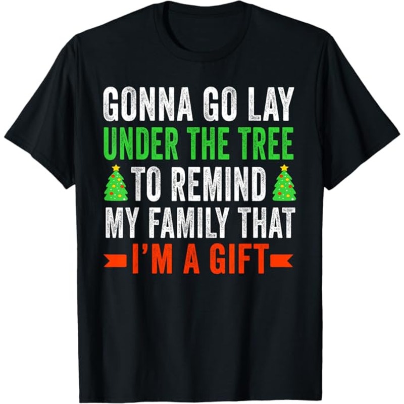 NWT ~ Black Christmas Tree Festive Gift Holiday T-Shirt Top ~ Men's Size XL