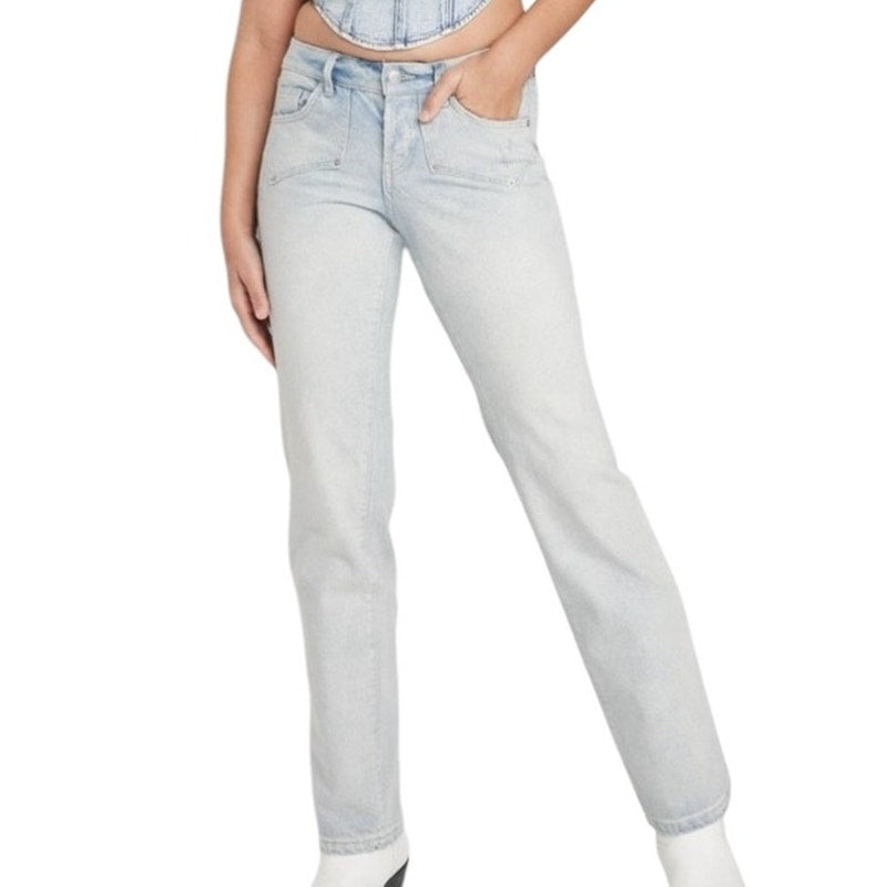 NWT ~ Wild Fable Ultra Light Blue Bootcut Low Rise Denim Jeans ~ Women's Size 12