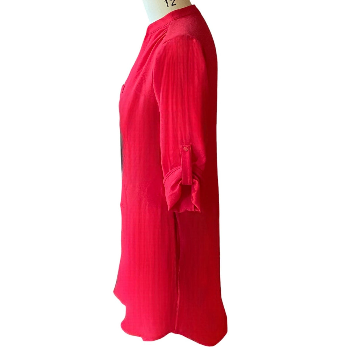 NWT ~ LUSH Red Long Sleeves & Tabs Side Pockets Popover Shift Dress ~ MEDIUM