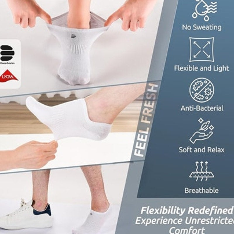 NWT ~ 4 Pairs Seamless Odor Free DuraSocks No Show Cotton Socks ~ Unisex