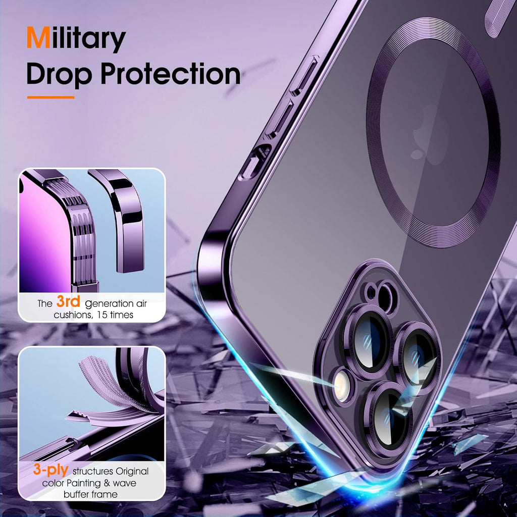 NWT ~ Clear Purple Magnetic iPhone 14 Pro Max Silicone Cover Slim Thin Case