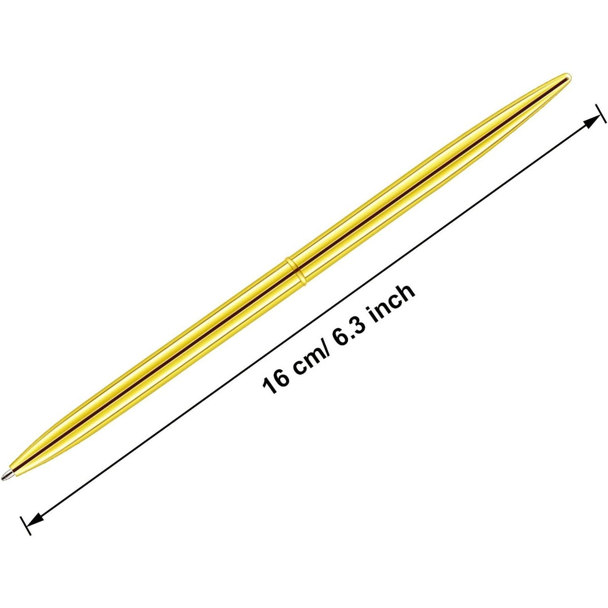 BRAND NEW Set/60 Long Metallic Gold Slim Retractable Lightweight Ballpoint Pens
