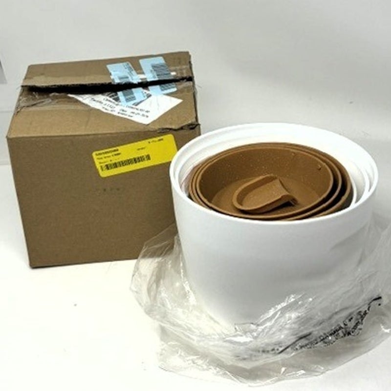 BRAND NEW ~ Set/3 White Hanging Planters & Cotton Rope Pot Hangers & Hooks