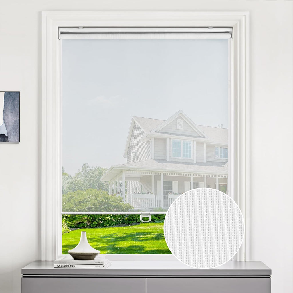 NWT ~ LazBlinds Cordless Semi Sheer Roller Shade - 23" x 72" - White