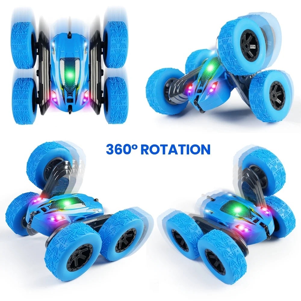 BRAND NEW ~ Blue Rechargeable Remote Control Double Sided 4WD RC Car Headlights