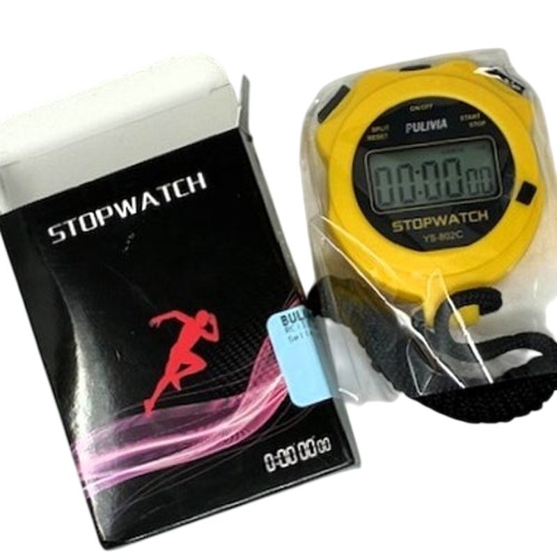 BRAND NEW ~ Yellow Large Display Silent Digital Stopwatch Timer Battery Included