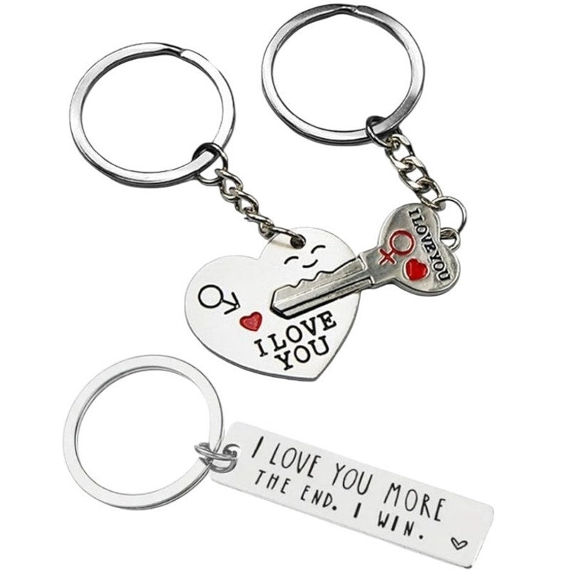 BRAND NEW ~ Set/3 Silver Valentine's Day I Love You Keychains