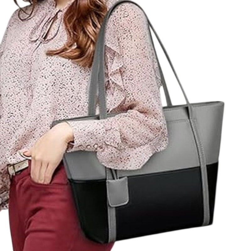 NWT ~ Casual Two Tone Large Capacity Shoulder Tote Bag Shopping Purse