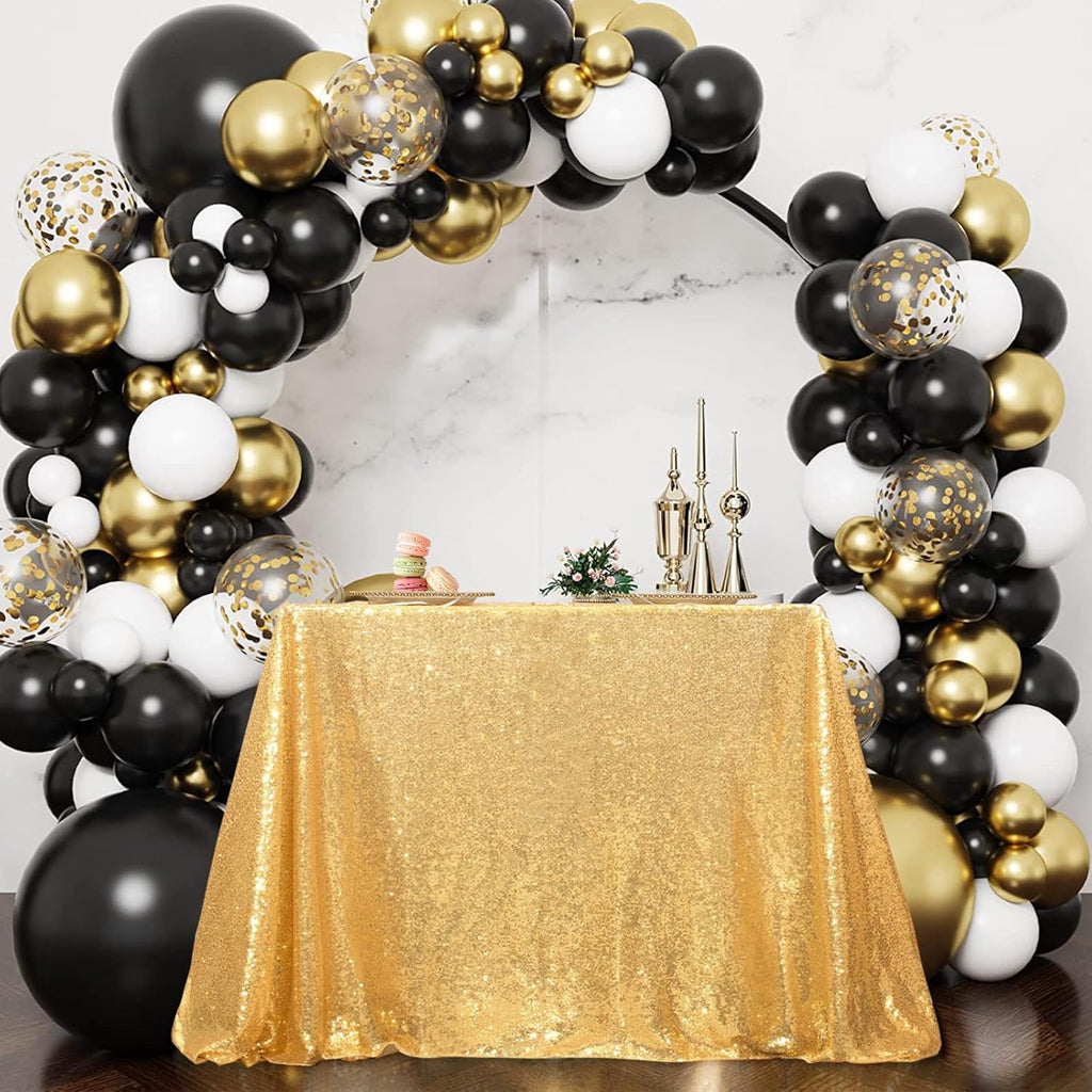 BRAND NEW ~ Gold 3mm Sequin Rectangle High-Density Party Tablecloth ~ 50" x 80"